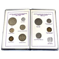 Philippines Stamp and Coin Sets in Blue Folder. You will receive 1967-1974 'National Heroes Series' 