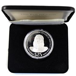 1974 Fiji Islands $25 Centennial Commemorative Sterling Silver Coin Struck at the Birmingham Mint (l