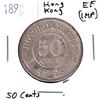 Image 1 : Hong Kong 1890 Silver 50-cent in EF Condition.