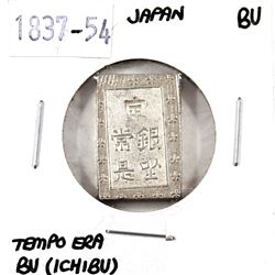 Japan, 1837-54 Silver BU (Ichibu)-Tempo Era in Brilliant Uncirculated condition.