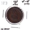 Image 1 : Isle of Man 1813 1/2 Penny George III in VF-EF Condition