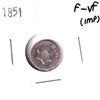 Image 1 : USA 1851 Silver 3-cent in F-VF (Impaired)