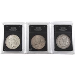 USA Lot of 3x Silver Dollars, Lot includes 1903 Morgan, and 1923-S & 1928-S Peace Dollars. Coins com