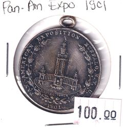 Token 1901 Pan-American Exposition, Buffalo N.Y. This Silver Medallion featured the Niagara Falls on