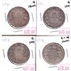 Image 1 : 50-cent Lot: 1909, 1911, 1914, & 1916. All coins Good-4 to Good-6 with some minor issues. 4pcs