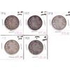 Image 1 : 50-cent Lot: 1916, 1917, 1918, 1919, & 1920. All coins Good-6 to VG-10 with some minor issues. 5pcs