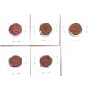 Image 2 : Error: Lot of 5 Canadian 1-cent with clipped planchets, Lot includes 1969, 1970, 1980, 1981, & 1982.