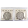 Image 1 : Group Lot 2x 1950 Silver $1, SWL & LWL both coins ICCS Certified MS-63! 2pcs