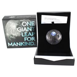 2019 Australia Mint $5 Coloured 50th Anniv. of the Apollo 11 Moon Landing Fine Silver Coin (Tax Exem