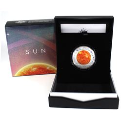 2019 Australia Mint $5 Coloured Fine Silver Proof Domed coin - The Earth & Beyond Series - Sun (Tax 