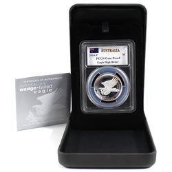 2014 P $1 Australia 1oz Silver Wedge-Tailed Eagle High Relief PCGS Cert. Gem Proof (toned)