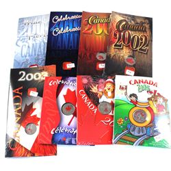 Group Lot 8x Royal Canadian Mint colorized Canada Day Commemorative 25-cent in original holder. Lot 