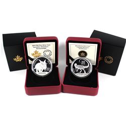 2014 Canada $20 Canadian Dinosaurs - Xenoceratops & Scutellosaurus Fine Silver Coins (TAX Exempt). 2