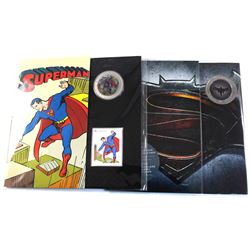 2013 Canada 50-cent Superman: Then and Now Lenticular Coin & Stamp Set & 2016 25-cent Batman VS Supe
