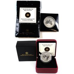 2011 & 2012 Canada $10 Maple Leaf Forever Fine Silver Coins (2012 sleeve is worn, coin not in origin