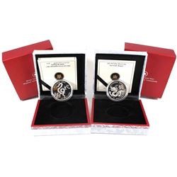 2012 & 2013 Canada Zodiac Fine Silver Coins - 2012 Year of the Dragon & 2013 Year of the Snake (2013