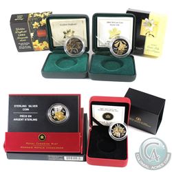 2003, 2004, 2005 & 2007 Canada 50-cent Canadian Floral Sterling Silver Collection - 2003 Golden Daff