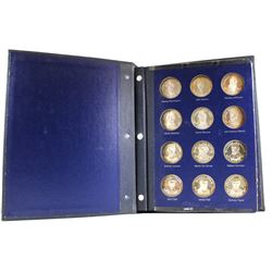 34.26oz of Silver;1970 Franklin Mint- Sterling Silver United States Presidential Medal Collection in