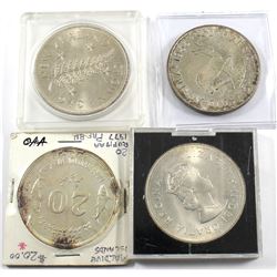 1949 New Zealand Crown, 1955 South Africa 5 Shilling, 1959 Bermuda One Crown, 1977 Republic of Maldi