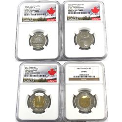 Estate Lot of 4x Canada 5c,25c & Two Dollar NGC Certified: 2019 5-cent D-Day 75th Anniversary PF-69,