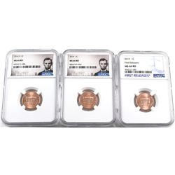 2014 & 2019 United States 1-cent NGC Certified MS-66. Lot includes 2014D, 2014 & 2019 First Release.