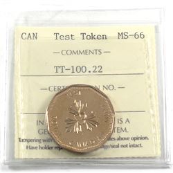 Test Token Canada TT-100.22 ICCS Certified MS-66
