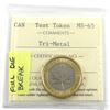 Image 1 : TRI-METAL Security Test Token ICCS Certified MS-65 full die break (removed from the 2018 R&D set)