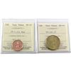 Image 1 : Test Token Canada TT-1.13 ICCS Certified MS-67 & Test Token TT-100.25 ICCS Certified MS-65. 2pcs