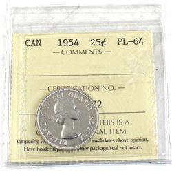 25-cent 1954 ICCS Certified PL-64!