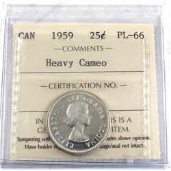 25-cent 1959 ICCS Certified PL-66 Heavy Cameo