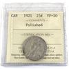 Image 1 : 25-cent 1921 ICCS Certified VF-20 (polished) *Key Date*