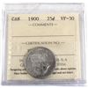 Image 1 : 25-cent 1900 ICCS Certified VF-30. Bright coin throughout.