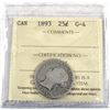 Image 1 : 25-cent 1893 ICCS Certified G-4 *Key Date* Full date and full lettering on both obverse and reverse.