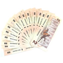 Lot of 15x 1986 $2 Bills Theissen-Crow Signatures all with Different Prefixes. Most notes AU or bett