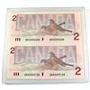 Image 1 : Pair of 1986 $2 BRX Replacement Notes S/N: BRX3490658 & 3493158. Both notes are UNC and come in hard