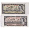 Image 1 : Estate Lot of 2x 1954 Modified Banknotes. Lot includes a $20 S/N: Z/E8749804 Fine, and a $100 B/J607