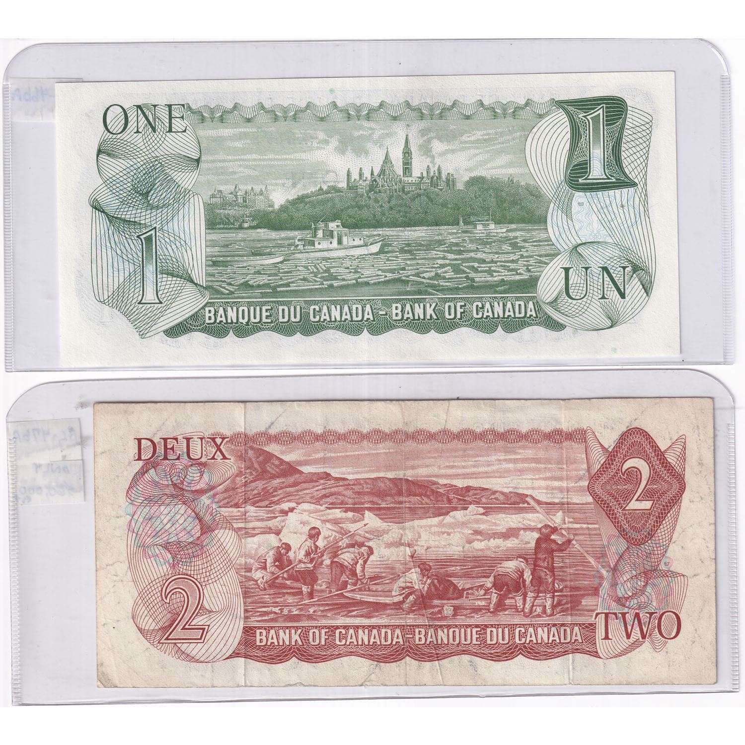 Pair of Replacement Banknotes. Lot includes a 1973 $1 BAX0678075 in UNC ...
