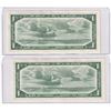 Image 2 : Pair of Sequential 1954 Bank of Canada $1 Modified Banknotes. Beattie-Rasminsky S/N: J/Y1075192/191.
