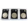 Image 2 : 3x USA Silver Dollars 1900-O, 1922, & 1926-D. Average Circulated Condition (coins are .900 Fine and 