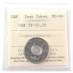 Test Token, TT-25.20 ICCS Certified MS-66