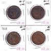 Image 1 : 4x USA Large 1-cents. Lot includes 1847, 1848, 1849, & 1850. All coins are VG but have some impairme
