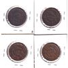 Image 2 : 4x USA Large 1-cents. Lot includes 1847, 1848, 1849, & 1850. All coins are VG but have some impairme