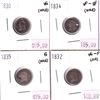 Image 1 : 4x USA Silver 5-cents. Lot includes 1830 VG, 1832 VG-F, 1834 VF-EF, & 1835 G. All coins have been ho