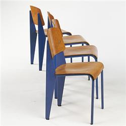 Jean Prouve Standard chairs, set of fou