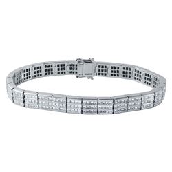 7.58 CTW Princess Diamond Bracelet 14K White Gold - REF-804H2M