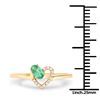 Image 3 : 0.23 ctw Zambian Emerald & Diamond Ring 14K Yellow Gold - REF-23M2F