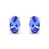 0.50 ctw Tanzanite Earrings 14K White Gold - REF-11K6T