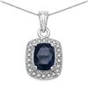 2.14 ctw Sapphire Blue & Diamond Pendant 14K White Gold - REF-71R8K