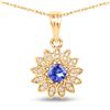 Image 1 : 0.31 ctw Tanzanite & Diamond Pendant 14K Yellow Gold - REF-38X6Y