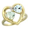 2.61 CTW Diamond, Green Amethyst & Aquamarine Ring 14K Yellow Gold - REF-38N2Y